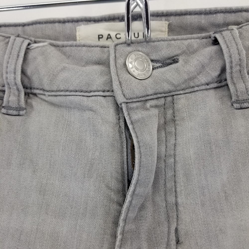 PACSUN Super Stretch Shortie Gray jean Shorts 25 - Picture 3 of 14